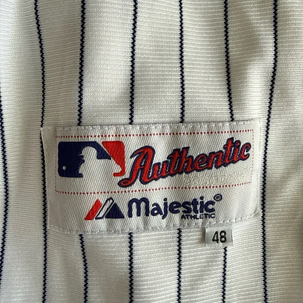 Majestic White and Black Pinstripe Jersey - Picture 3 of 6